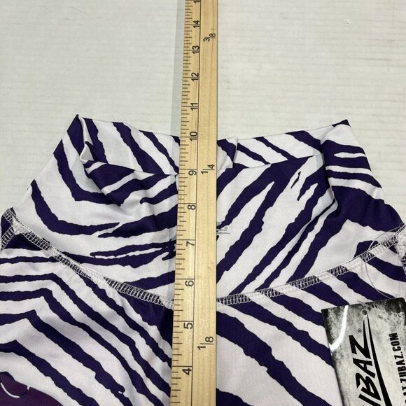 Zubaz Leggings Womens XS Purple Animal Zebra Print NFL Football‎ Atlanta Falcons - Picture 6 of 9